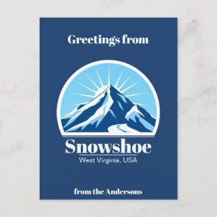 Snowshoe Väster Virginia USA skidort Postcard Vykort