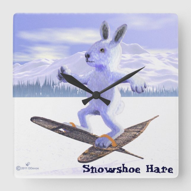 SnowshoeHare Fyrkantig Klocka (Framsida)
