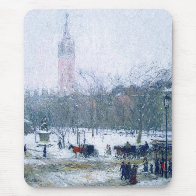 Snowstorm, Madison Square. Fine Art Gift Mousepad Musmatta (Framsidan)