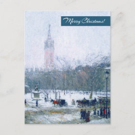 Snowstorm, Madison Square. Julvykort Helg Vykort