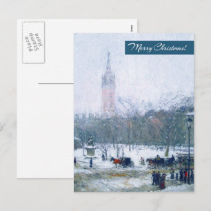 Snowstorm, Madison Square. Julvykort Helg Vykort