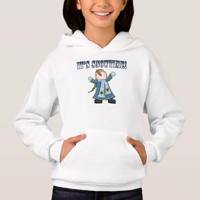 Snowtime Snögubbe Barn Sweatshirt Tee (Framsida)