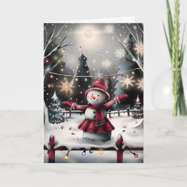 Snowwomen Helgdag Cheer Helgkort