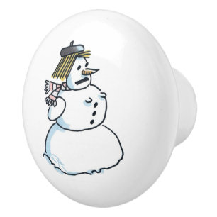 Snowwomen keramisk knopp