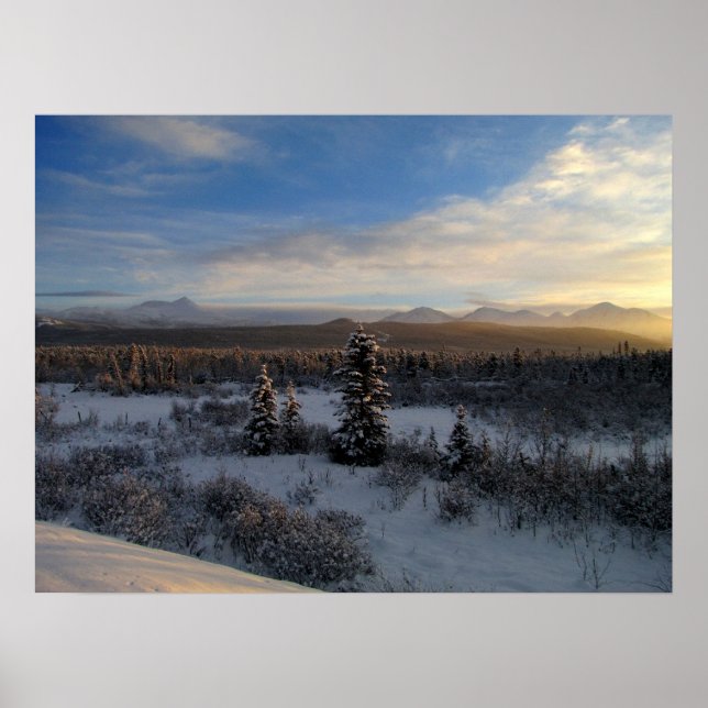 Snowy Aeftermiddag Poster (Framsidan)