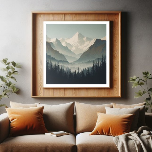 Snowy Alpine Serenity Vintage Art Poster (Skapare uppladdad)