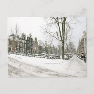 Snowy Amsterdam i Nederländerna Vykort