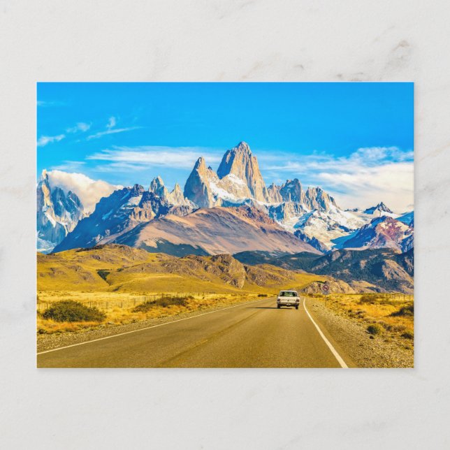 Snowy Andes Mountain, El Chalten, Argentina Vykort (Framsida)