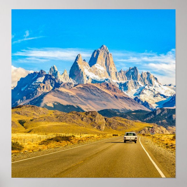 Snowy Andes Mountains, El Chalten, Argentina Poster (Framsidan)