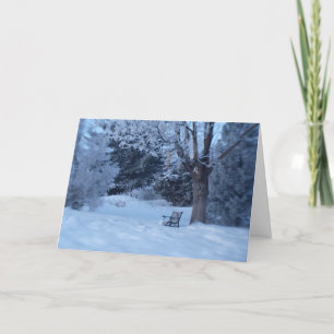 Snowy Bench Card Kort