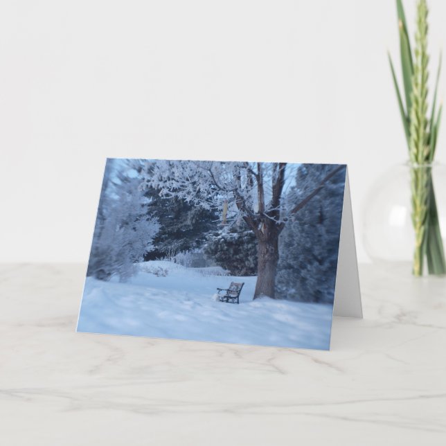 Snowy Bench Card Kort (Framsida)