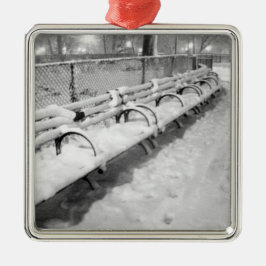 "Snowy Benches" Ornament