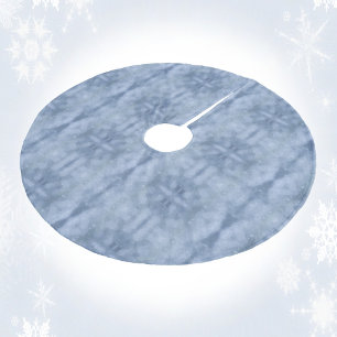 Snowy Blå himmel Julgransmatta Fleece