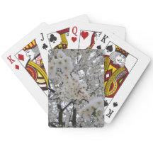 Snowy Blossom Playing Cards