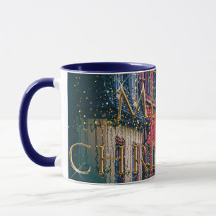 Snowy Blue City Scene Classic God Jul Helgdag Mugg