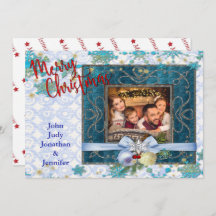 Snowy Blue jul Bild Ram