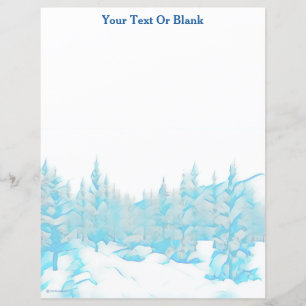 Snowy Blue Träd