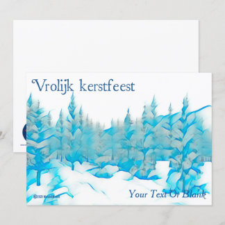 Snowy Blue Träd - Vrolijk kerstfeest Kort
