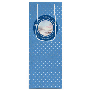 Snowy Bridge Watercolor Liggande jul