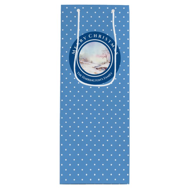 Snowy Bridge Watercolor Liggande jul (Framsidan)