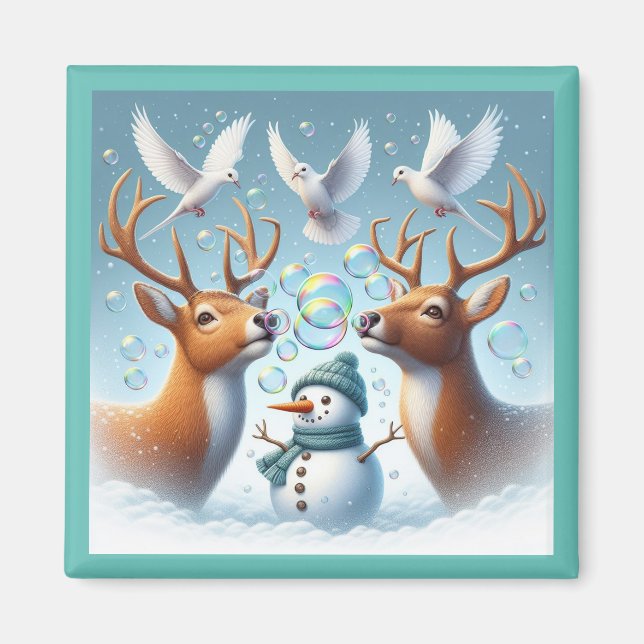 Snowy Bubbles Magnet (Framsidan)