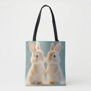 Snowy Bunny Tote Bag Tygkasse