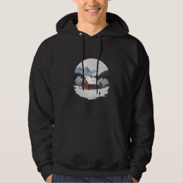 Snowy Cabin i bergen Hoodie