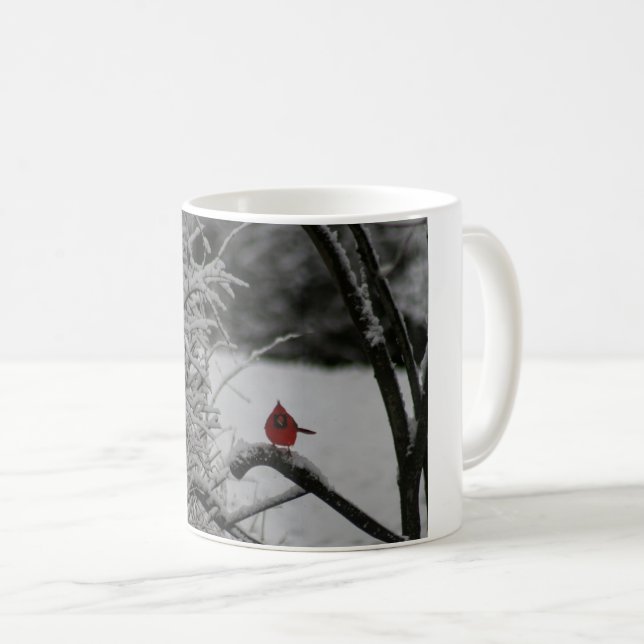 Snowy Cardinal Kaffemugg (Framsida höger)