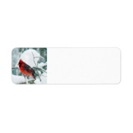 Snowy Cardinal Returadress Etikett