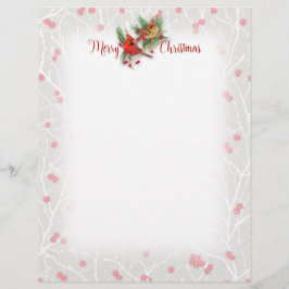 Snowy Cardinals God jul Letterhead Brevhuvud