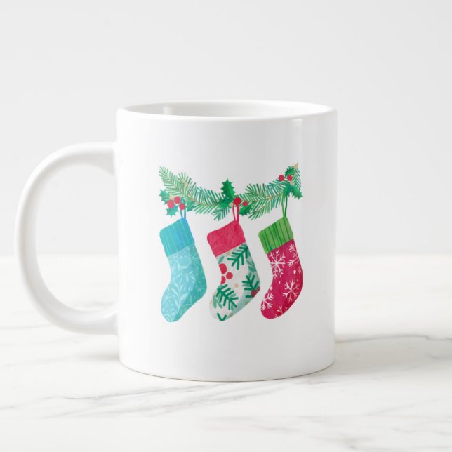 Snowy Christmas Mug – Winter Wonderland Cocoa & Co Jumbo Mugg (Vänster)