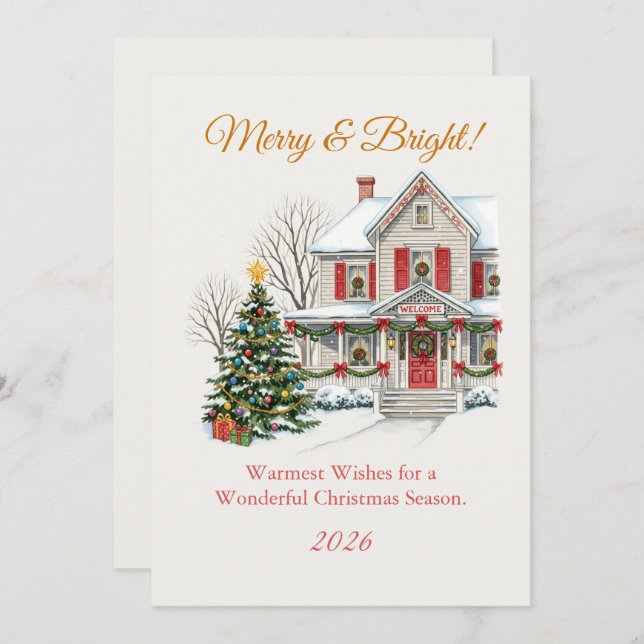 Snowy Christmas scene (Fram/baksida)