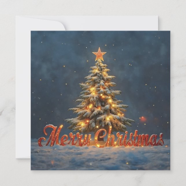 Snowy Christmas Tree with Warm Lights (Framsida)