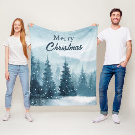 Snowy Christmas Trees  Fleecefilt