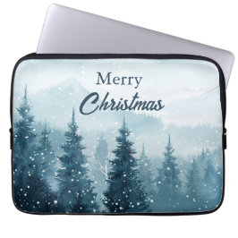 Snowy Christmas Trees  Laptop Fodral