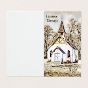 Snowy Church - julfester Kort