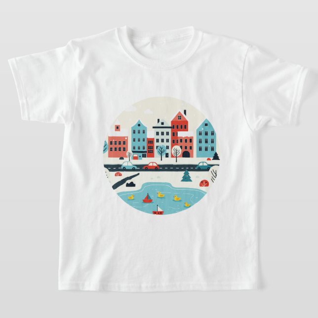 Snowy city t shirt (Laydown)