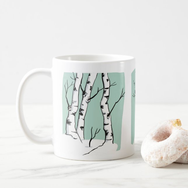 Snowy Colorado Aspen Träd 11oz Ceramic Mugg (Med munk)
