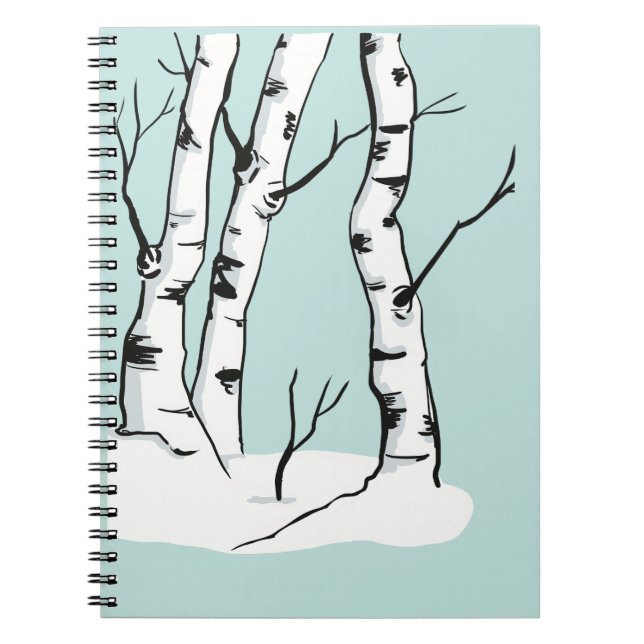 Snowy Colorado Aspen Träd Anteckningsbok (Framsidan)