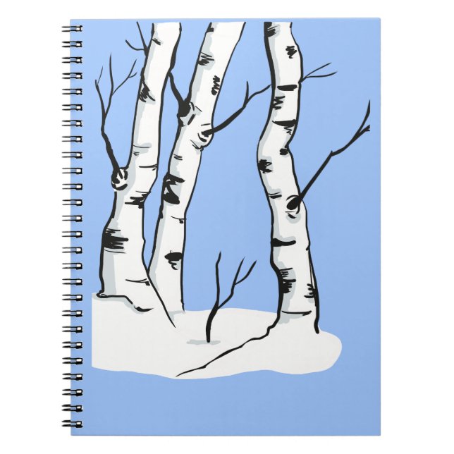 Snowy Colorado Aspen Träd Anteckningsbok (Framsidan)