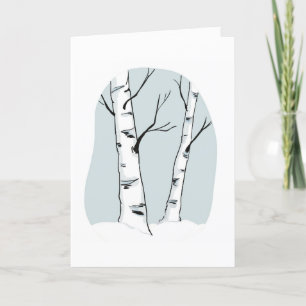 Snowy Colorado Aspen Träd Blank Greeting Card Tack Kort