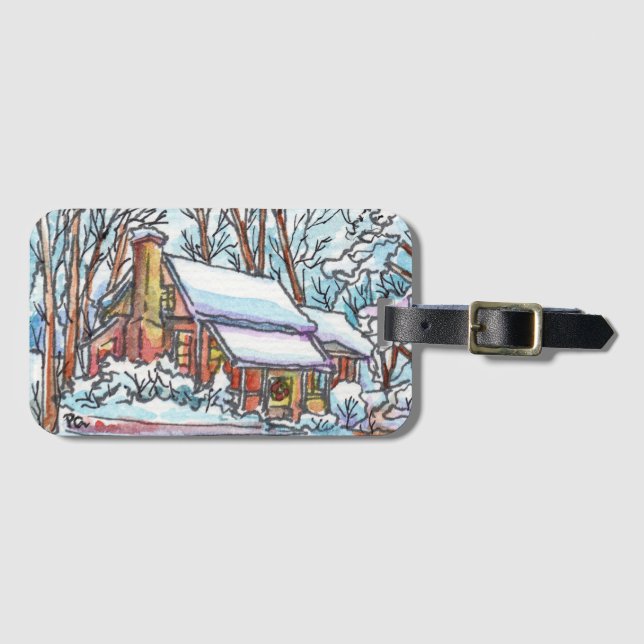 Snowy Cottage Bagagebricka (Framsida horisontal)