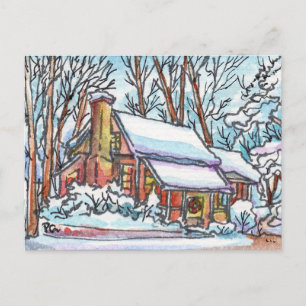 Snowy Cottage Vykort