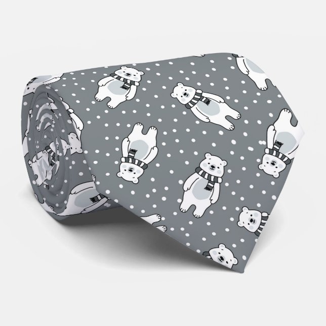 Snowy cute snow polar bear pattern slips (Rullad)