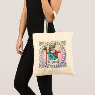 Snowy Dam Snögubbe tote bags Tygkasse