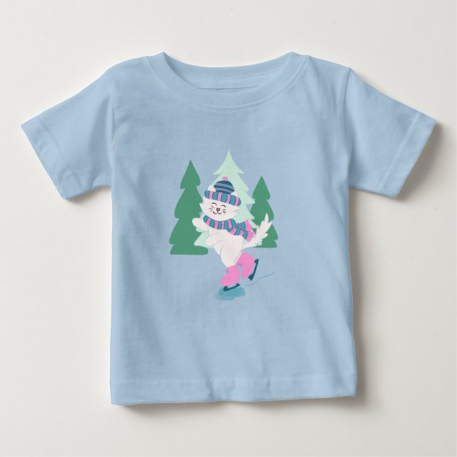 Snowy Day Kattunge T Shirt (Framsida)