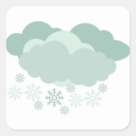 Snowy Day Weather Tracker Sticker lakan Fyrkantigt Klistermärke