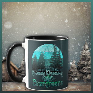 Snowy Dreams och Evergreens Retro Sunset Mugg