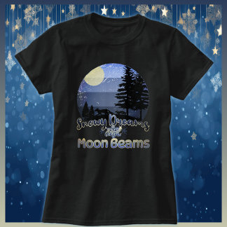 Snowy Dreams och Moonbeams Retro Sunset T Shirt