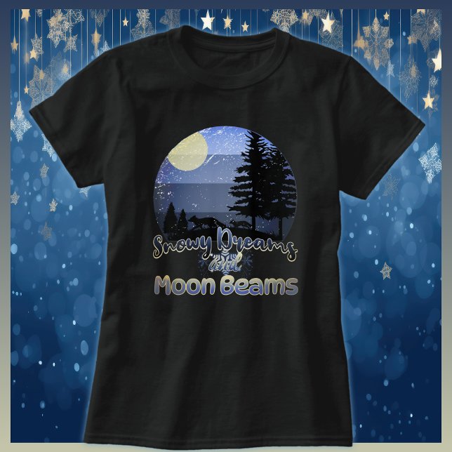 Snowy Dreams och Moonbeams Retro Sunset T Shirt (Skapare uppladdad)